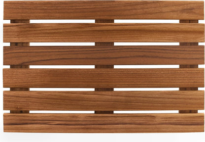 VaeFae Teak Shower Mat, Non-Slip Bath Mat, Luxury Spa Mat, Wooden Mat for Bathtub, 50.8 x 33 cm