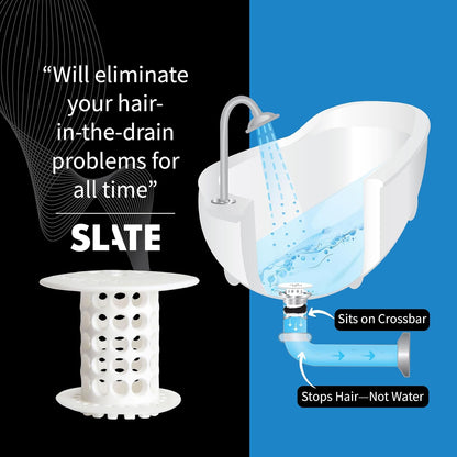 TubShroom The Revolutionary Tub Drain Protector Hair Catcher Strainer Snare, White