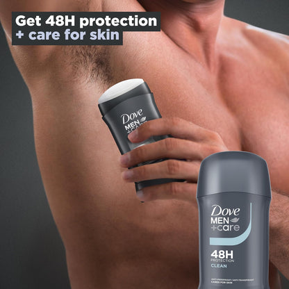Dove Men+Care Clean Comfort Anti-Perspirant Deodorant Stick with Moisturising Cream, 48-Hour Protection, 50 ml, Pack of 6