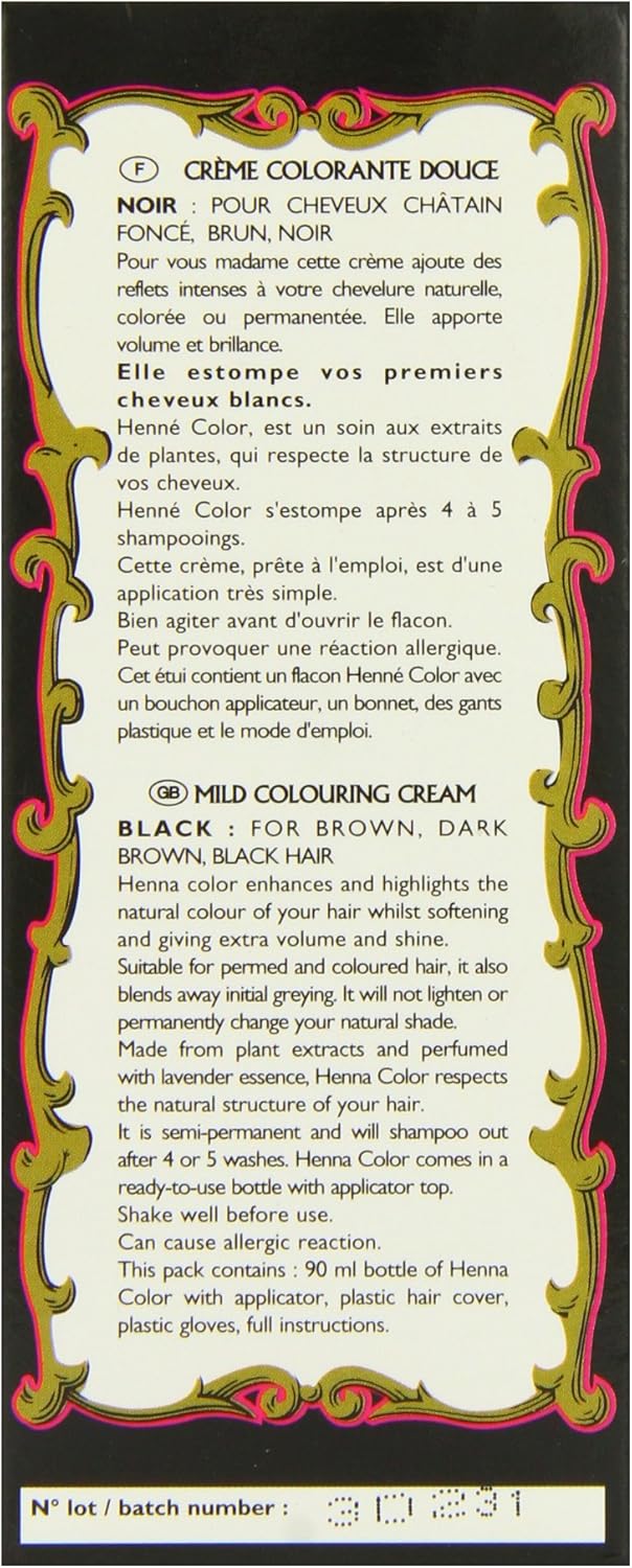 Henne Color Black Henna Hair Colouring Cream 90 ml