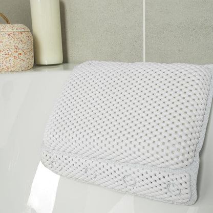 Beldray Anti Bac Bath Pillow - Easy to Clean, Secure Suction Cups, Relaxing Cushioned Design, Stylish, Treated with Thiabendazole &amp; Zinc Pyrithione, Supports Head &amp; Neck While Bathing