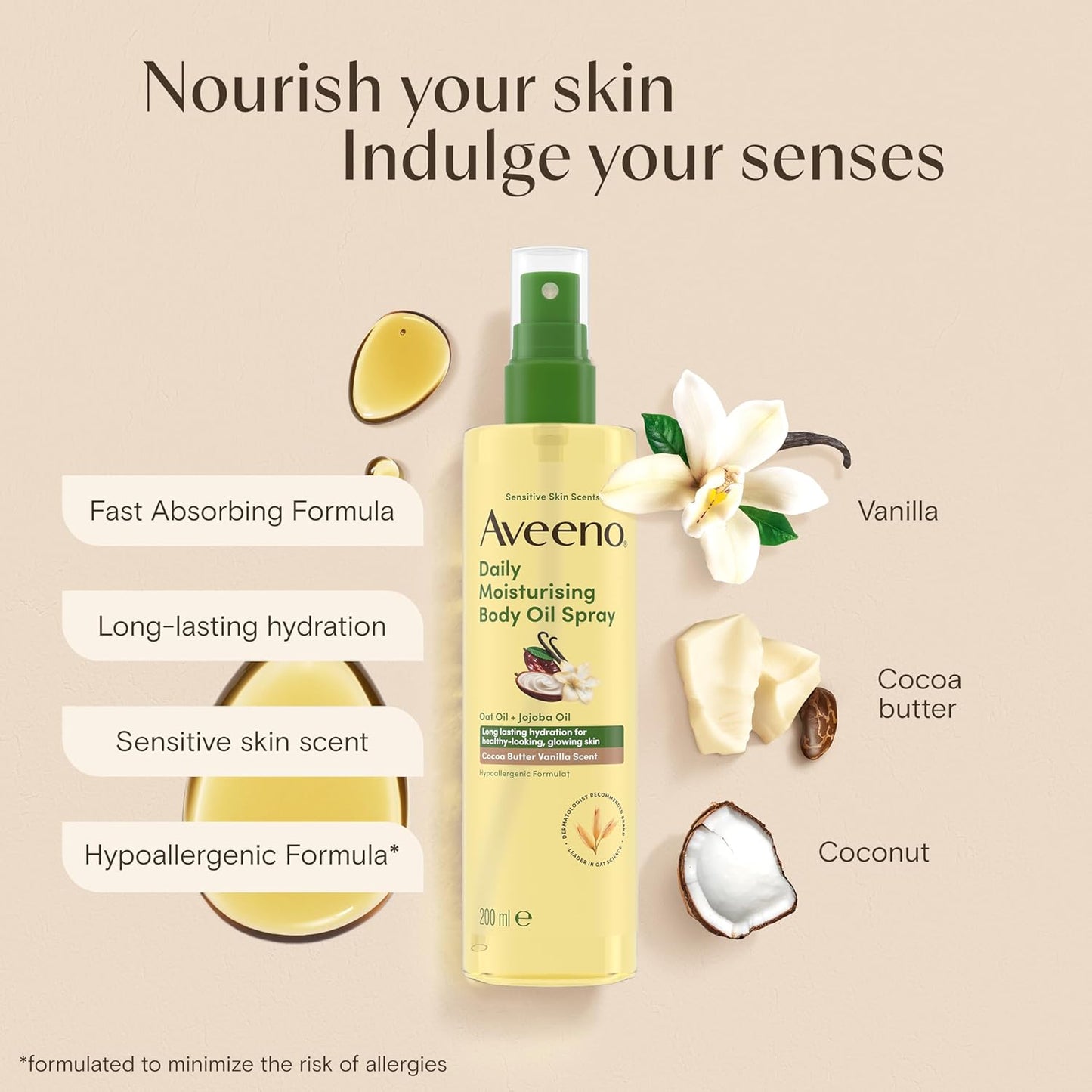 Aveeno Daily Moisturizing Cocoa Oil Spray 200ml