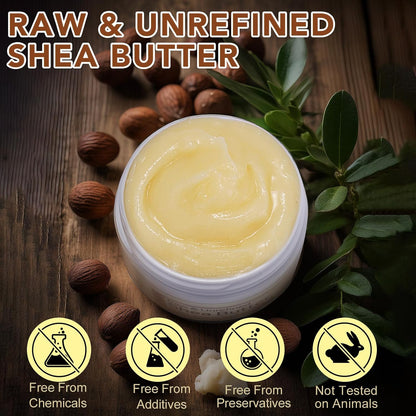 Raw Shea Butter, 120g Pure Unrefined Raw Shea Butter Contains Vitamin A, E &amp; F, Skin Moisturizer For Face, Body &amp; Hair, Hydrating Dry Skin