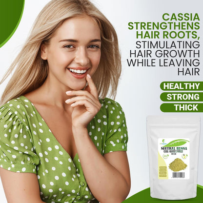 Cassia Obovata Powder (Neutral Henna, cassia powder) - 100 gr - Has conditioner and scalp balancing properties, gives strength and shine, improves the appearance of the hair.
