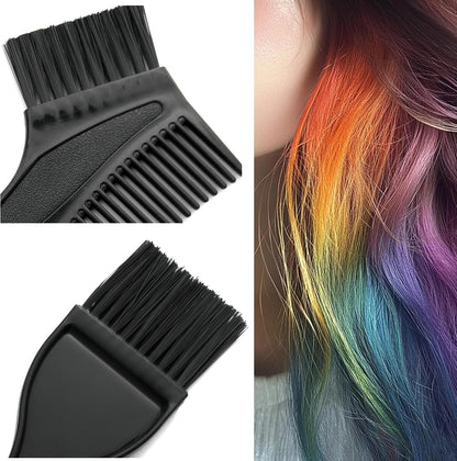 Losaria 26 Pieces Hair Dye Tools, DIY Salon Hair Coloring Kit Bleaching Tools Set including Dye Brush, Ear Cover, Hair Cover, Shawl, Gloves, Hair Clip Kits (26 Pcs, Black)