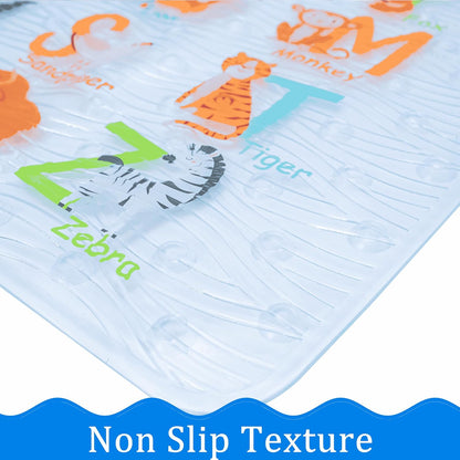Cartoon Non Slip Bathtub Mat - 90 * 40 CM XL Large Size Anti Slip Shower Mats for Floor Tub Mats (Alphabet)