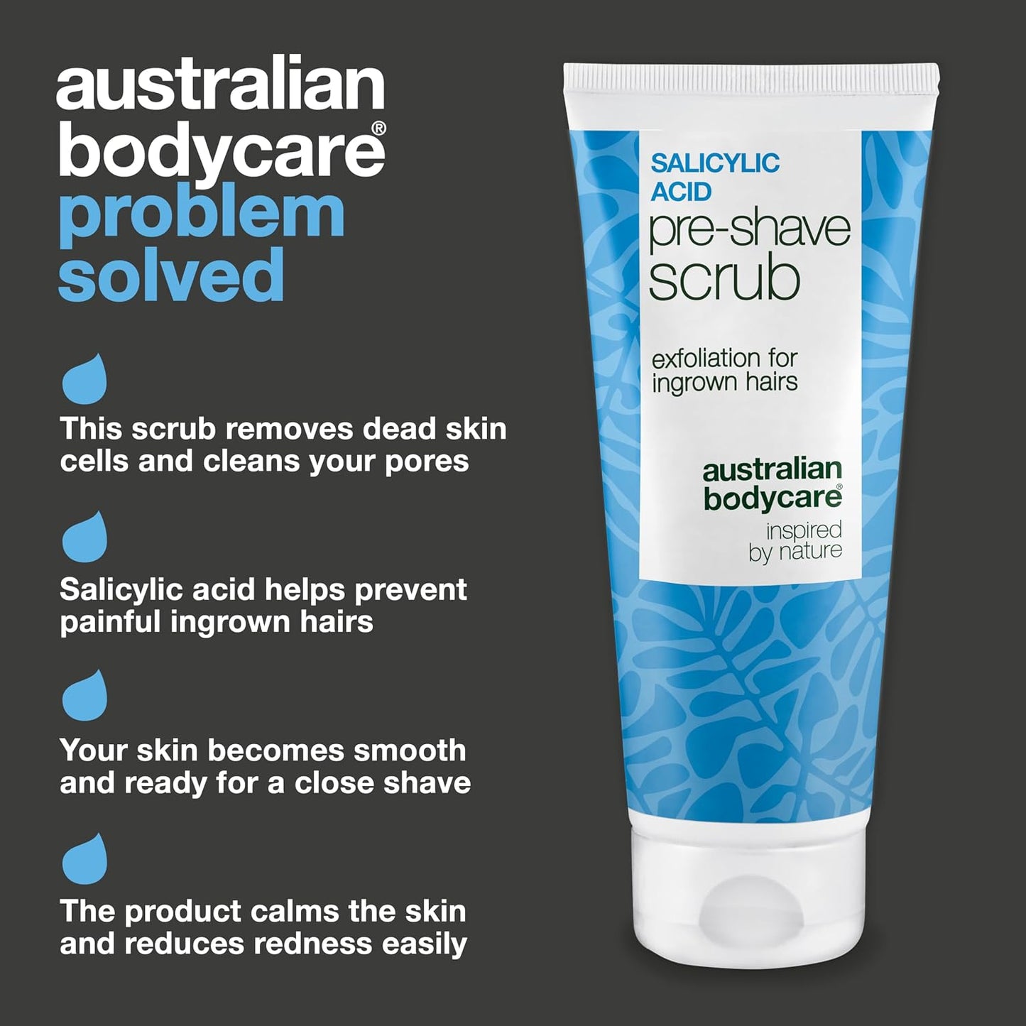 Salicylic Acid Pre-Shave Scrub for Ingrown Hairs, Razor Burn &amp; Razor Bumps – AHA/BHA &amp; Physical Dual Exfoliator with Salicylic Acid, Glycolic Acid &amp; Apricot Kernel for a Smooth Shave - 100 ml