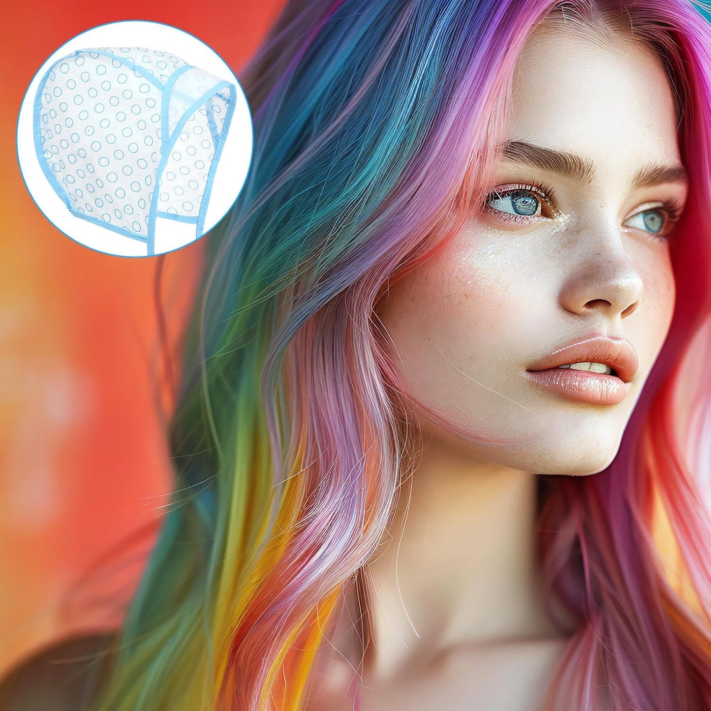 3 Pcs Hair Highlighting Caps, Hair Dye Cap with Plastic Hooks, Highlighting Kit, Highlight Cap for Hair Tool Kit, Highlights Hair Dye Kit for Salon Hairdressing
