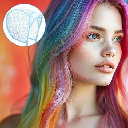 3 Pcs Hair Highlighting Caps, Hair Dye Cap with Plastic Hooks, Highlighting Kit, Highlight Cap for Hair Tool Kit, Highlights Hair Dye Kit for Salon Hairdressing