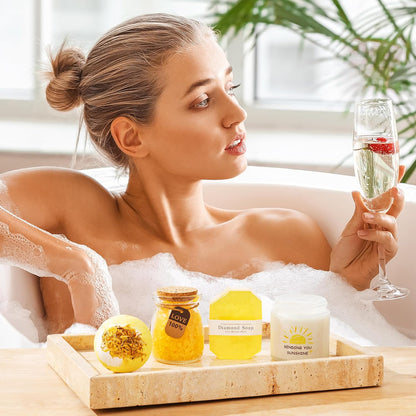 Birthday Pamper Gifts For Women,Sending Sunshine Get Well Soon Gifts Basket Self Care Package Relaxation Spa Bath Set Christmas Hamper Presents Box thank you Gift for Mum Friends Sisters Wife