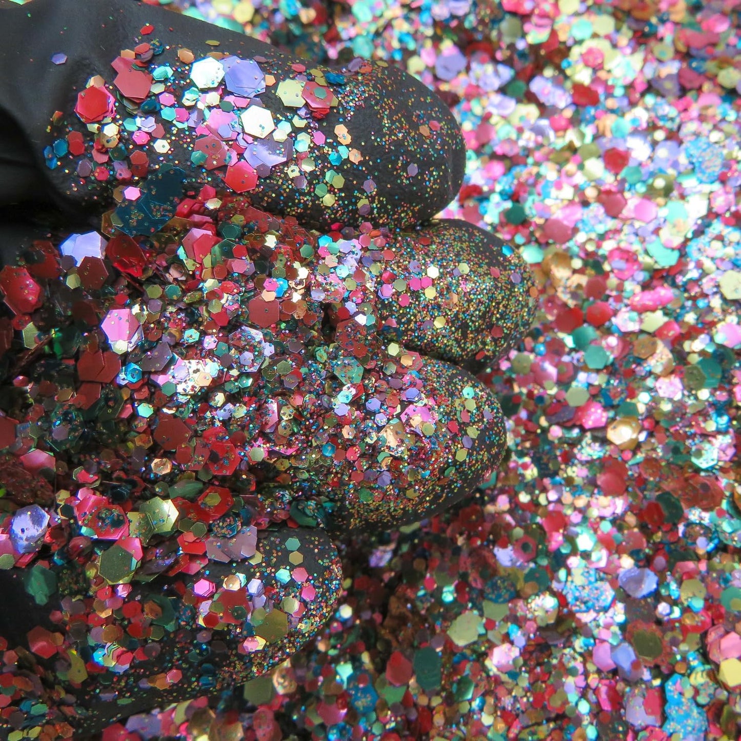 Rainbow Smash Biodegradable Glitter – Eco Friendly Festival Face &amp; Body Glitter | Vegan, Plant-Based, Pride Makeup | 6g Pot of Cosmetic Chunky Eco Glitter