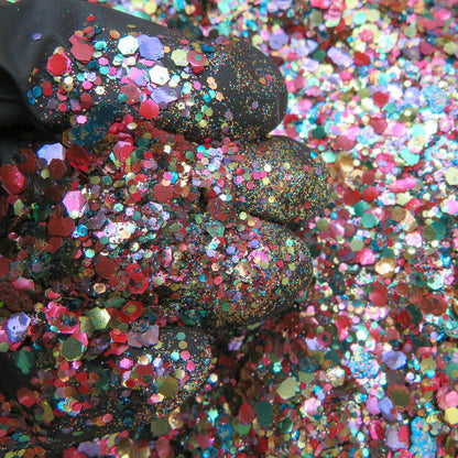 Rainbow Smash Biodegradable Glitter – Eco Friendly Festival Face &amp; Body Glitter | Vegan, Plant-Based, Pride Makeup | 6g Pot of Cosmetic Chunky Eco Glitter
