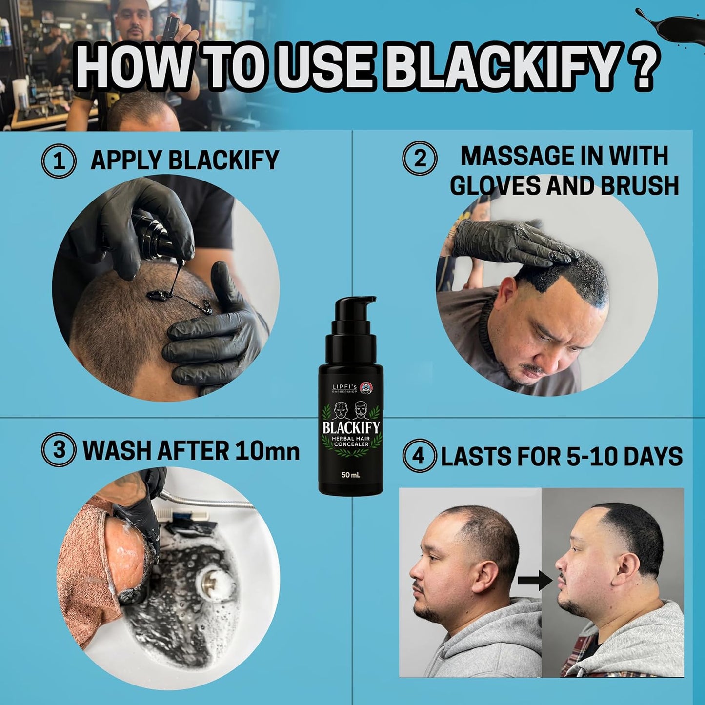 BLACKIFY – Herbal Hair Concealer for Thinning Hair and Bald Spots (50ml)