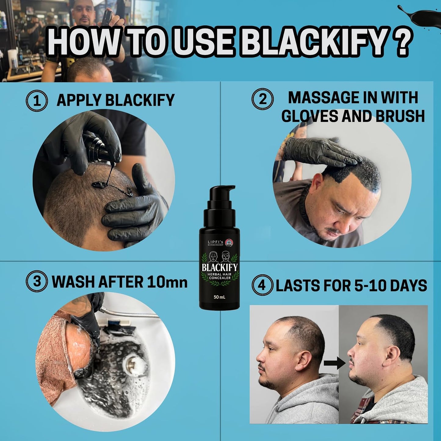 BLACKIFY – Herbal Hair Concealer for Thinning Hair and Bald Spots (50ml)