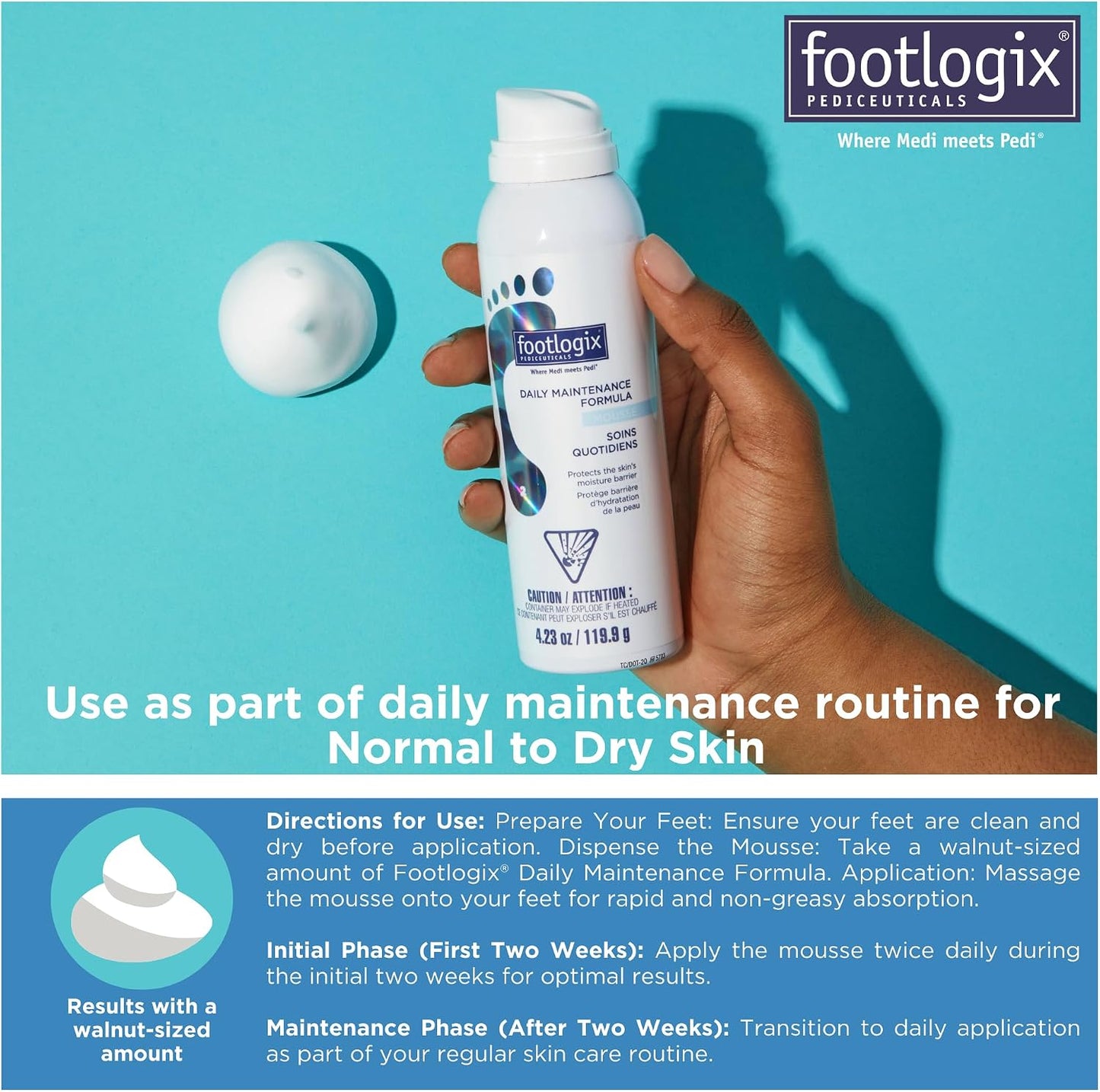 Footlogix Daily Maintenance Formula Mousse 4.2 oz