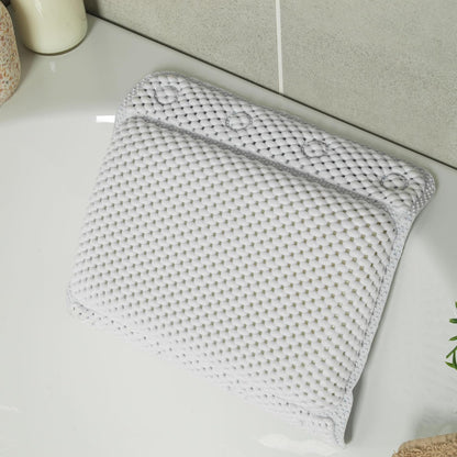 Beldray Anti Bac Bath Pillow - Easy to Clean, Secure Suction Cups, Relaxing Cushioned Design, Stylish, Treated with Thiabendazole &amp; Zinc Pyrithione, Supports Head &amp; Neck While Bathing