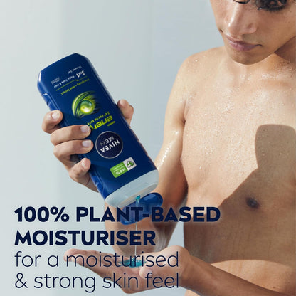 NIVEA MEN Energy Shower Gel (500 ml), Moisturising 3-in-1 Body Wash for Men with Mint Extract, Invigorating and Energising NIVEA MEN Shower Gel