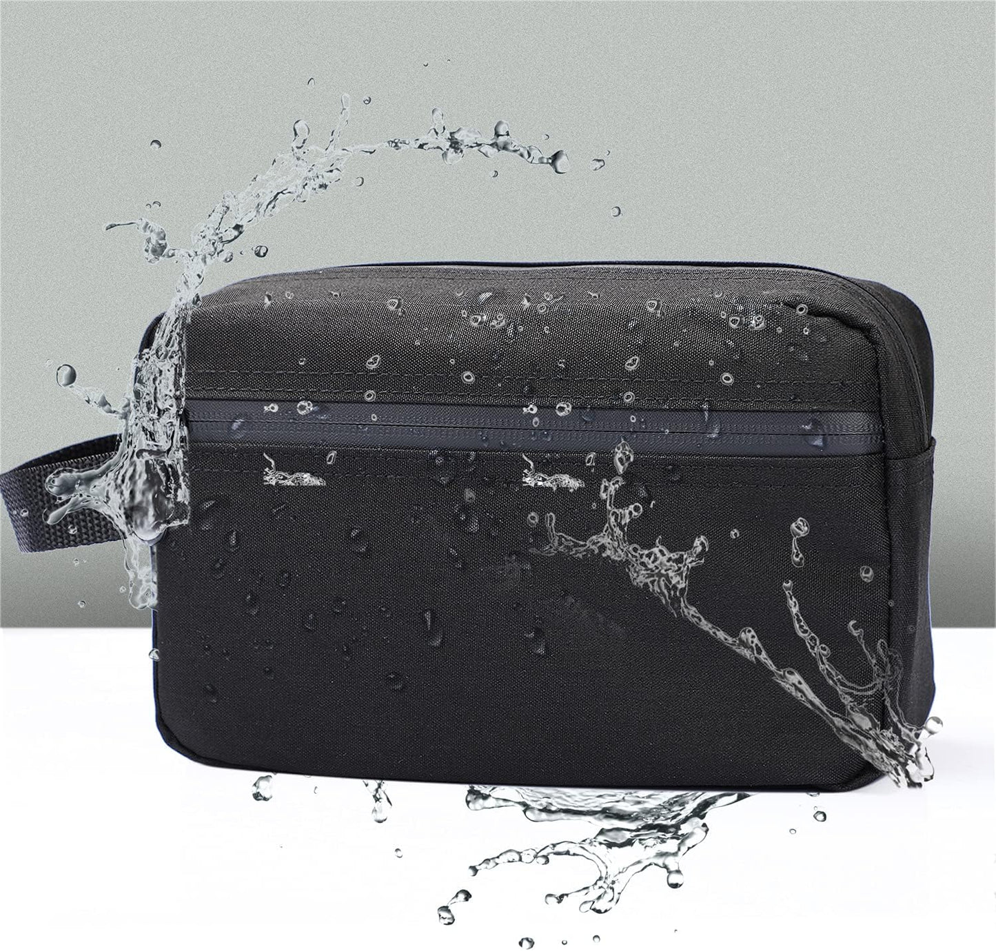 Toiletry Bag for Men, Etercycle Portable Travel Wash Bag, Waterproof Toiletries Cosmetic Organizer Bag, Gym Shaving Shower Bathroom Bag, Dopp Kit Make Up Bag with Handle (Black)