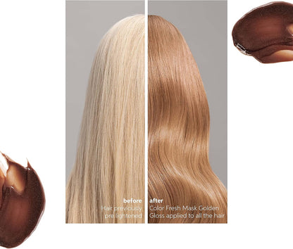 Wella Professionals Color Fresh Mask, Golden Gloss, Natural Shades, Damage Free, Color-Depositing Hair Mask With Avocado Oil, Silicone Free, 5 oz.