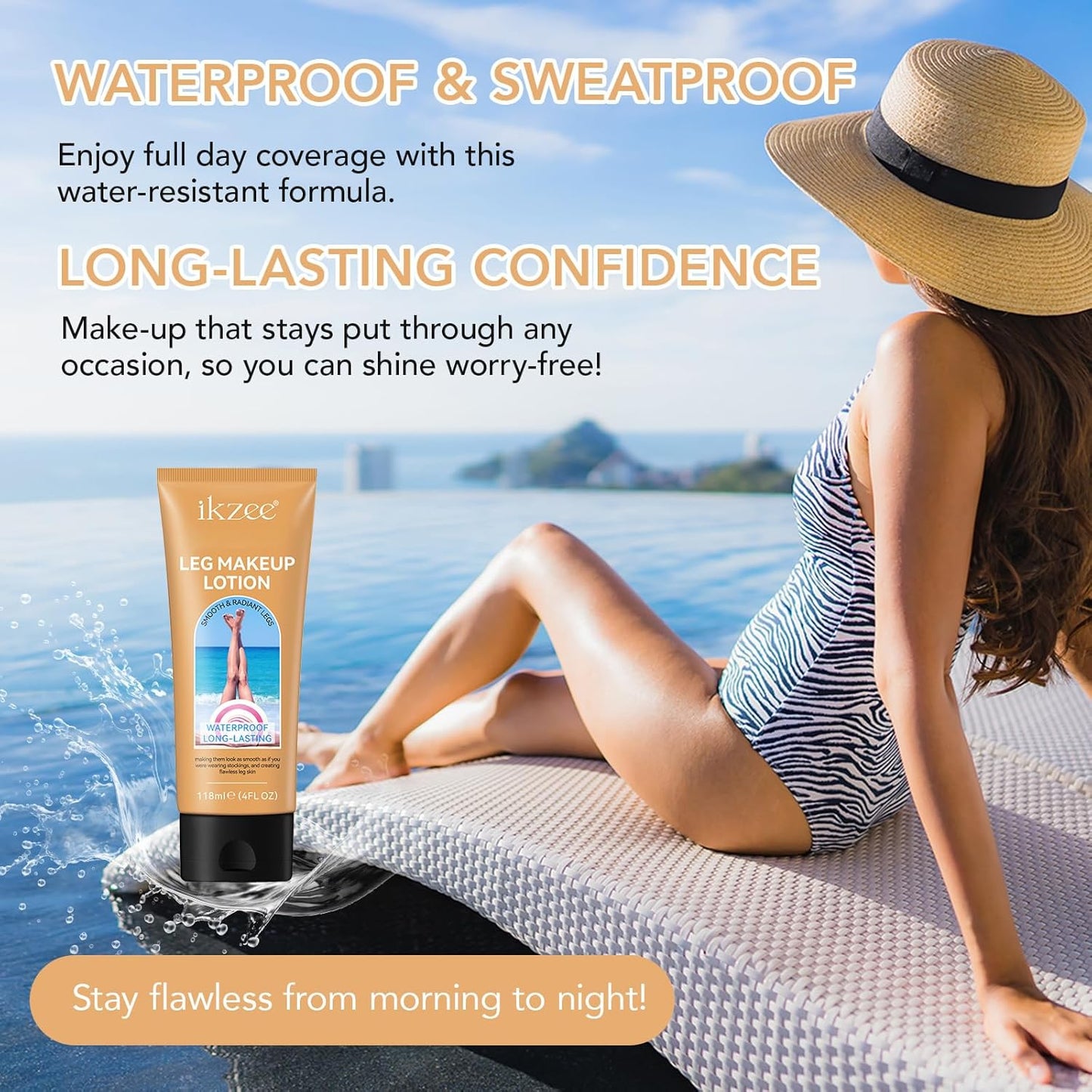Leg Makeup Concealer, Flawless Body Foundation Cream Waterproof Leg Cream, Skin Tattoo Scars Concealer, Suitable for Natural, Healthy Skin Tones (#2)