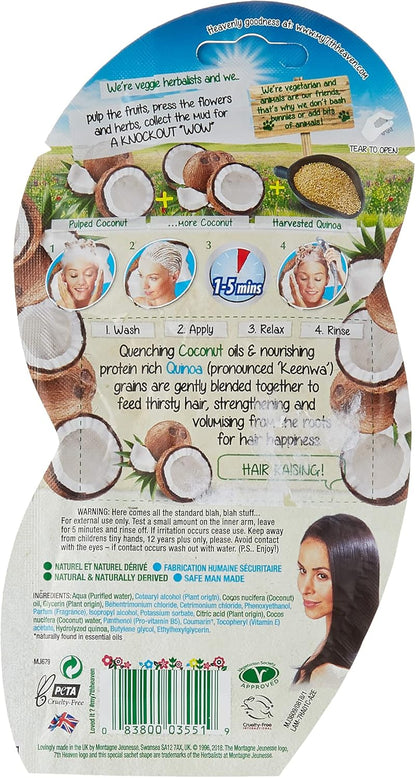Montagne Juenesse 7th Heaven Coconut Protein Rescue Mask, White, 25 ml (Pack of 4)