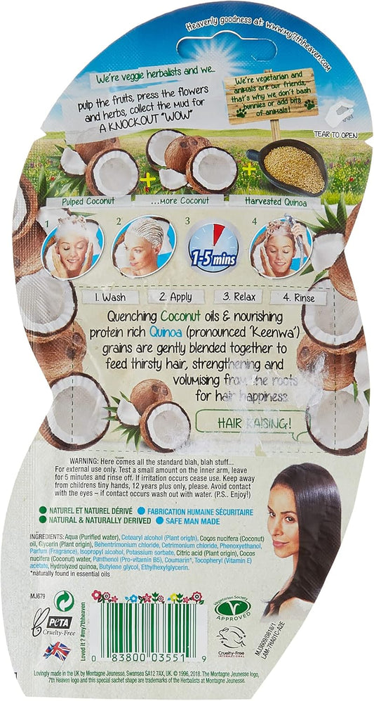 Montagne Juenesse 7th Heaven Coconut Protein Rescue Mask, White, 25 ml (Pack of 4)