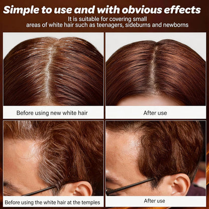 3PCS Temporary Hair Dye Comb, Waterproof Hair Color Stick, 2-In-1 Touch-Up Hair Colouring Combs for Women Men (Coffee)