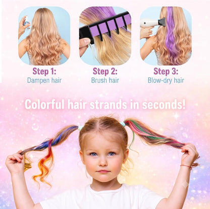 Magicat vibrant washable hair chalk for kids I non-toxic temporary kids hair dye I kpop gifts for girls I party favor set for children I creative style for ages 3-10