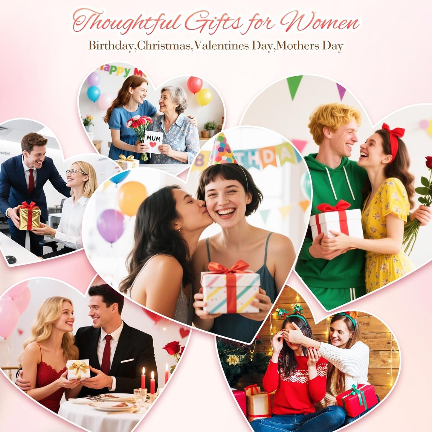 Eletorot Christmas Gifts for Women, Teacher, Mum, Friend, Auntie, Sister | Unique Birthday Gift for Nan, Colleagues, Pink Spa Relaxation Set for Self Care, Valentines, Mothers Day