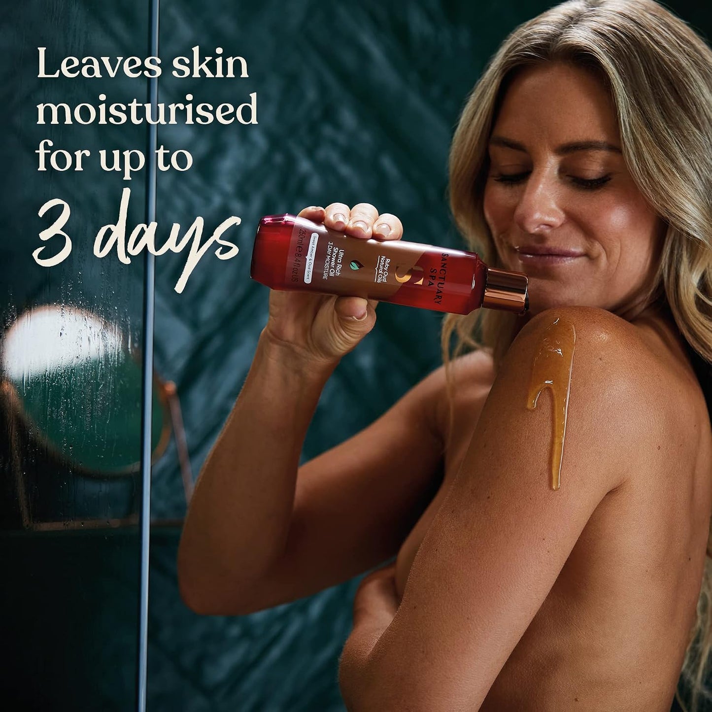 Sanctuary Spa Ruby Oud Shower Oil for Dry Skin, No Mineral Oil, Cruelty Free and Vegan, 250 ml, Pack of 2