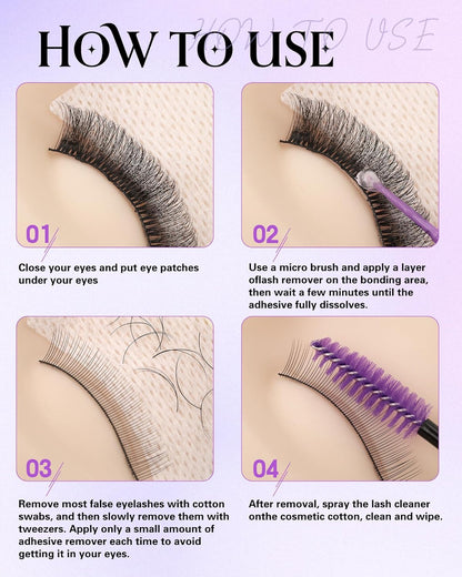 LZM Eyelash Extension Remover 10G Rapidly and Thoroughly Dissolves Eyelash Extensions Glue Gentle Formula Lash Extension Remover for Salon Use