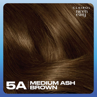 Clairol Nice'n Easy Crème, Natural Looking Oil Infused Permanent Hair Dye, 5A Medium Ash Brown