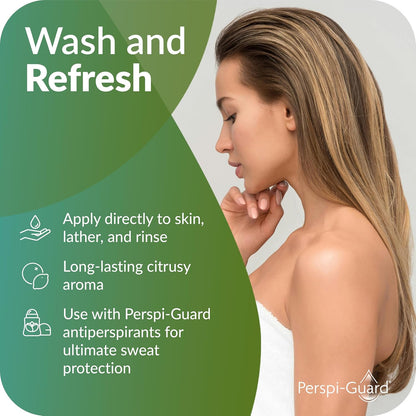 Perspi-Guard Odour Control Antibacterial Body Wash for Men &amp; Women | High Strength Neroli Scented Anti Bacterial Shower Gel Prevents Malodour, 200 ml, 1-Pack