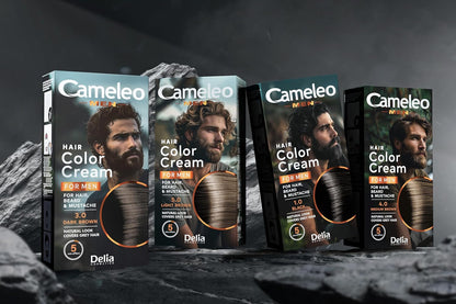 Cameleo Men - Permanent Hair Dye | Dark Brown Colour for Hair Beard &amp; Moustache | Natural Colour Effect in 5 Minutes | Cover Grey Hair | Ammonia FREE | 30ml