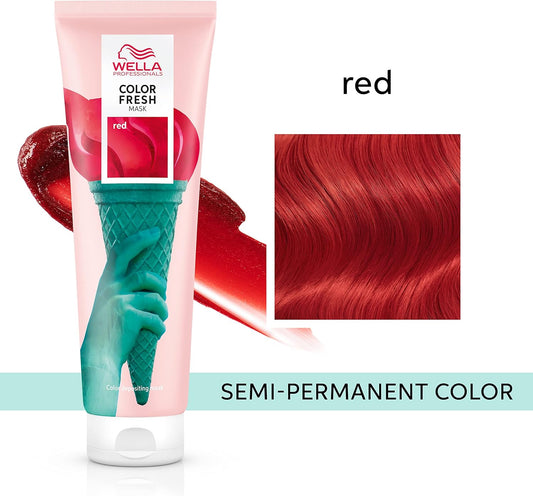Wella Professional Color Fresh Mask | Temporary Color Refresh Treatment |Semi-Permanent Hair Dye | Wash Out Colour |150ml | Red