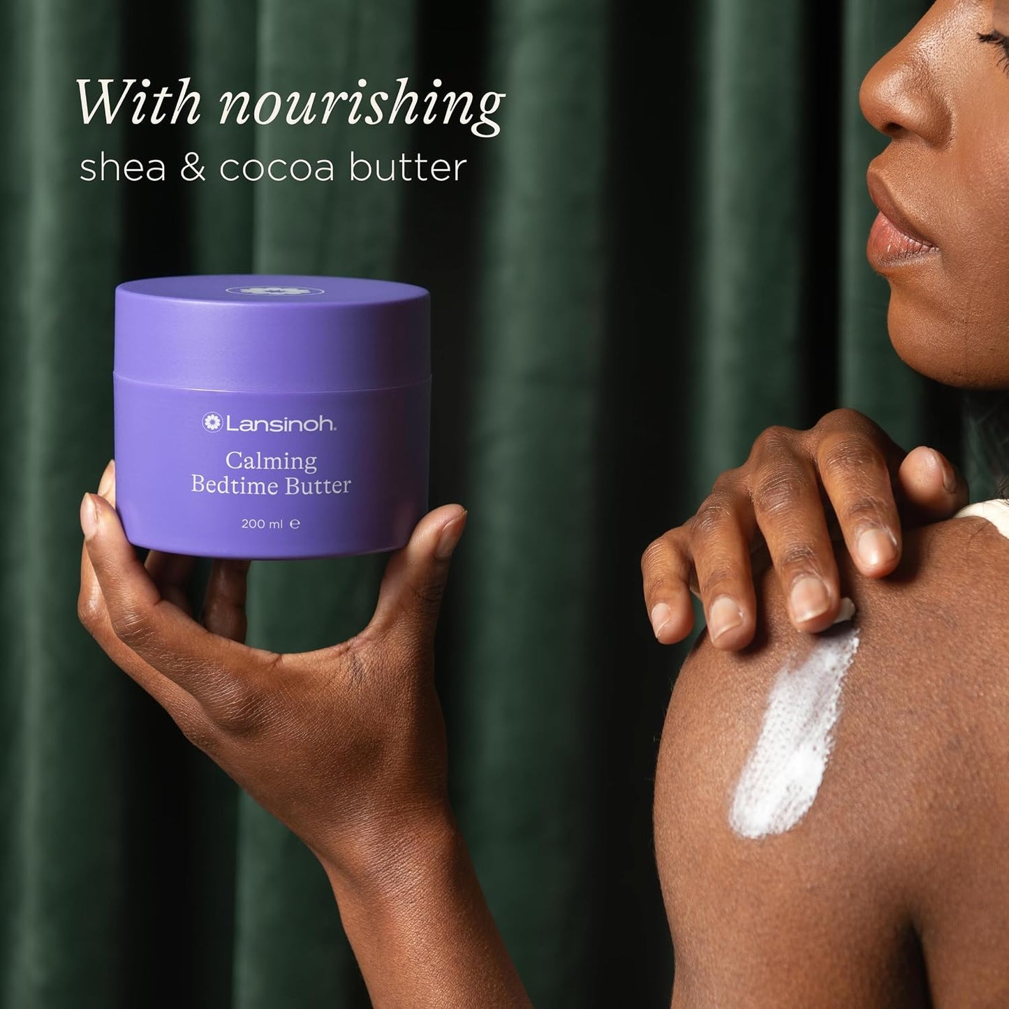 Lansinoh Calming Bedtime Magnesium Butter for Pregnancy &amp; Postpartum - Cocoa &amp; Shea Butter infused with Lavender &amp; Chamomile scents - Hydrating &amp; Absorbs quickly - Restless leg syndrome relief
