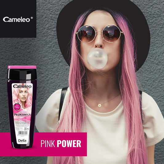 Cameleo - Pink Hair Toner with Rose Water, NO Yellow Shades, Tones, Semi Permanent Hair Dye - Blonde, Grey Hair - Colour &amp; Care - Paraben Free | 200ml