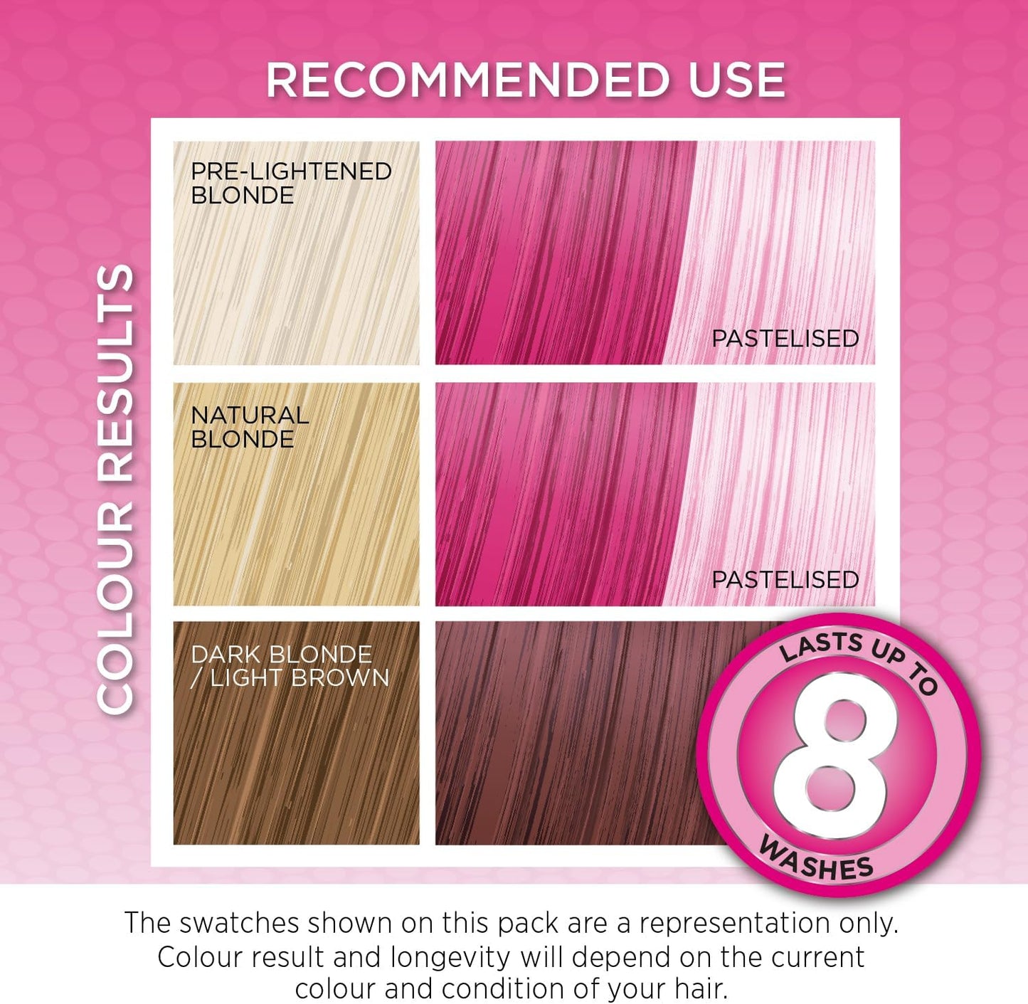 Knight &amp; Wilson Colour-Freedom 150ml Pink Pizazz Semi-Permanent Hair Colour - Ultra-Vibrant Vegan Friendly Colour Mask with Shine Booster Complex - Ammonia Free Colour Lasts Up To 6-10 Washes