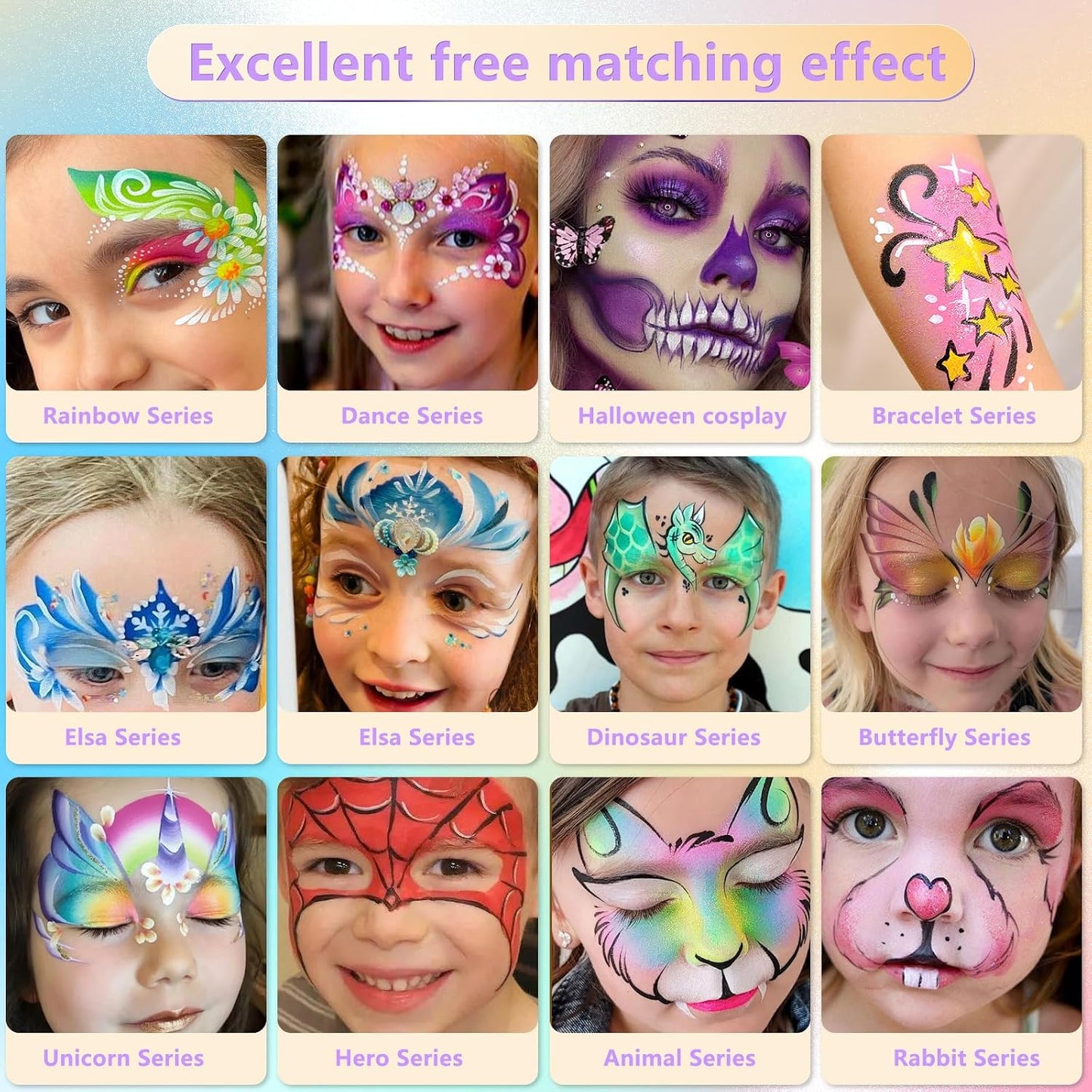 Face Painting Kit for Children, 54 Colors Face Paint With 10 Pcs Brushes,Body Paint,WashableSafe &amp; Non-Toxic Body Paint for Kids Adults Suitable for various festival makeup