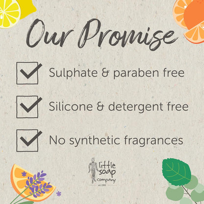 Little Soap Company Natural Range - Lemon Zest Soap Bar, 100g | Vegan, Cruelty Free &amp; Antibacterial, No SLS or Parabens | Eco Friendly Body, Face &amp; Hand Soap with Cleansing Lemon Essential Oils
