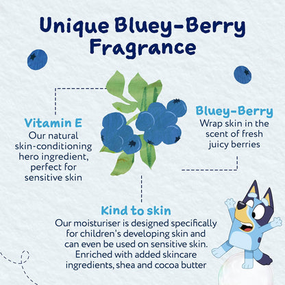 Childs Farm Kids Bluey Moisturiser, Bluey-Berry | Soothing, Moisturising &amp; Hydrating | Suitable for Dry, Sensitive Skin, 200ml