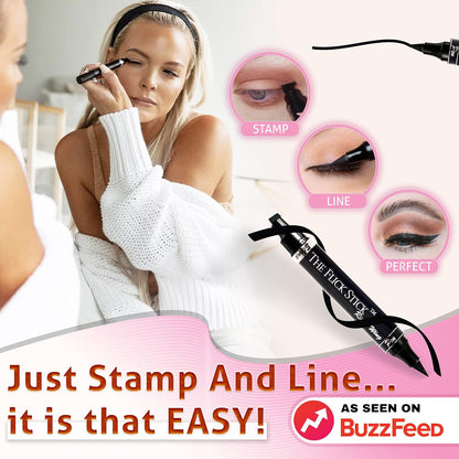 Eyeliner Stamp – Wingliner by Lovoir Black, waterproof, smudgeproof, winged long lasting liquid eye liner pen, Vamp style wings, 2 Pens In A Pack (10mm Classic, Midnight Black)