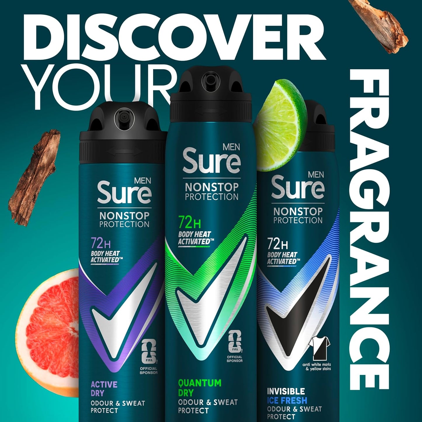 Sure Men Anti-perspirant Deodorant Aerosol Quantum Dry Nonstop Protection 250 ml