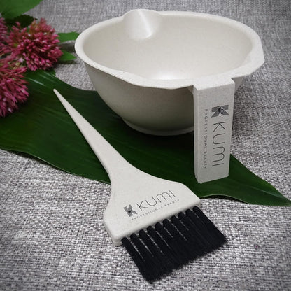 Kumi Professional Wheat Eco-Friendly Oatmeal 7 Piece Tint Bowl &amp; Brush Kit - Ideal for Professional or Home Use