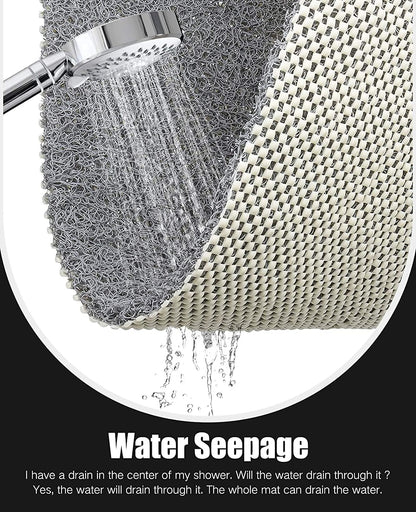 Bingobang Bath Mats Non Slip,Shower Mat Rubber 60x40cm,Extra Soft Anti-Mould, Machine-Washable,For Bathroom Floor,Bathtub(Grey)