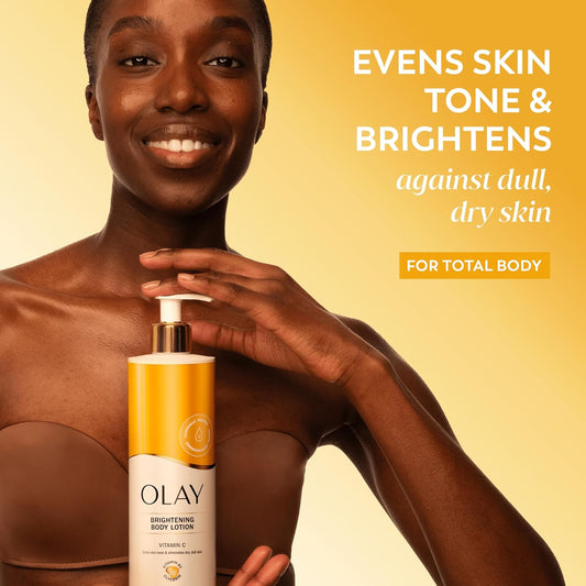 Olay Vitamin C Brightening Body Lotion, 24HR Moisturising Cream for Full Body Skin Care, Evens Skin Tone, with Vitamin C, Vitamin B5 B3, Glycerin, Smooth and Moisturised Skin, No Greasy Residue, 500ml