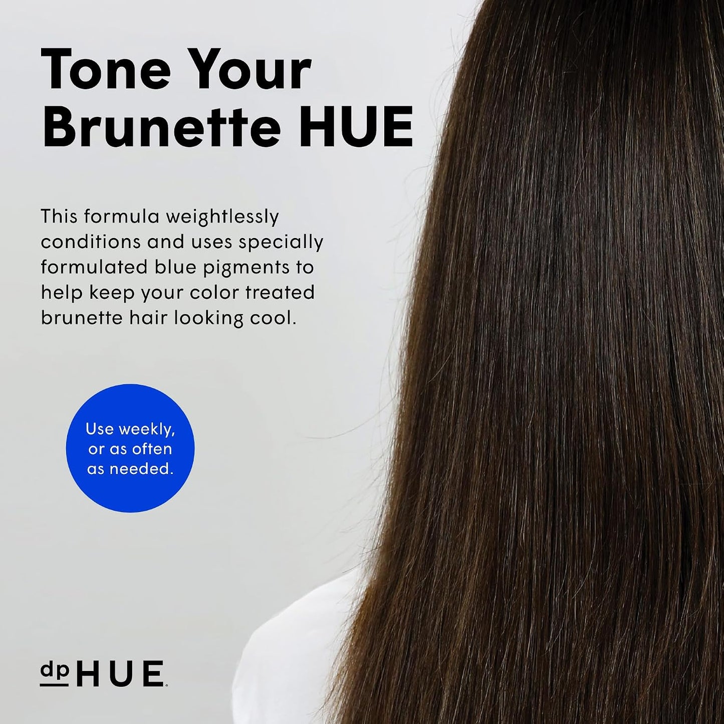 dpHUE Cool Brunette Conditioner - 6.5 oz - Blue Pigments Neutralise Unwanted Orange, Red &amp; Brassy Tones - Colour Safe - Paraben, SLS &amp; SLES Sulphate Free - Leaping Bunny Certified