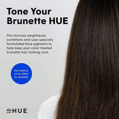 dpHUE Cool Brunette Conditioner - 6.5 oz - Blue Pigments Neutralise Unwanted Orange, Red &amp; Brassy Tones - Colour Safe - Paraben, SLS &amp; SLES Sulphate Free - Leaping Bunny Certified
