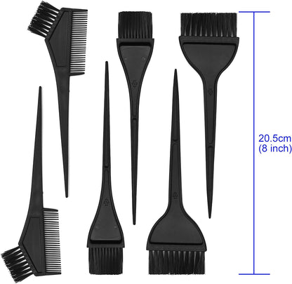 Beayuer 21 Pieces Hair Dye Tools, DIY Salon Hair Coloring Bleaching Tools Set including Hair Tinting Bowl, Dye Brush, Ear Cover, Hair Highlighting Cape, Shawl, Gloves, Hair Clip Kits (21 Pcs, Black)