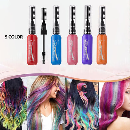 Purple Hair Mascara with Comb Wand for Vibrant Colour - Washable Temporary Hair Chalk for Kids and Girls, DIY Party Styling, Easy Water Removal, 15ml Tube, Quick-Dry Makeup, Fun Festive Styling